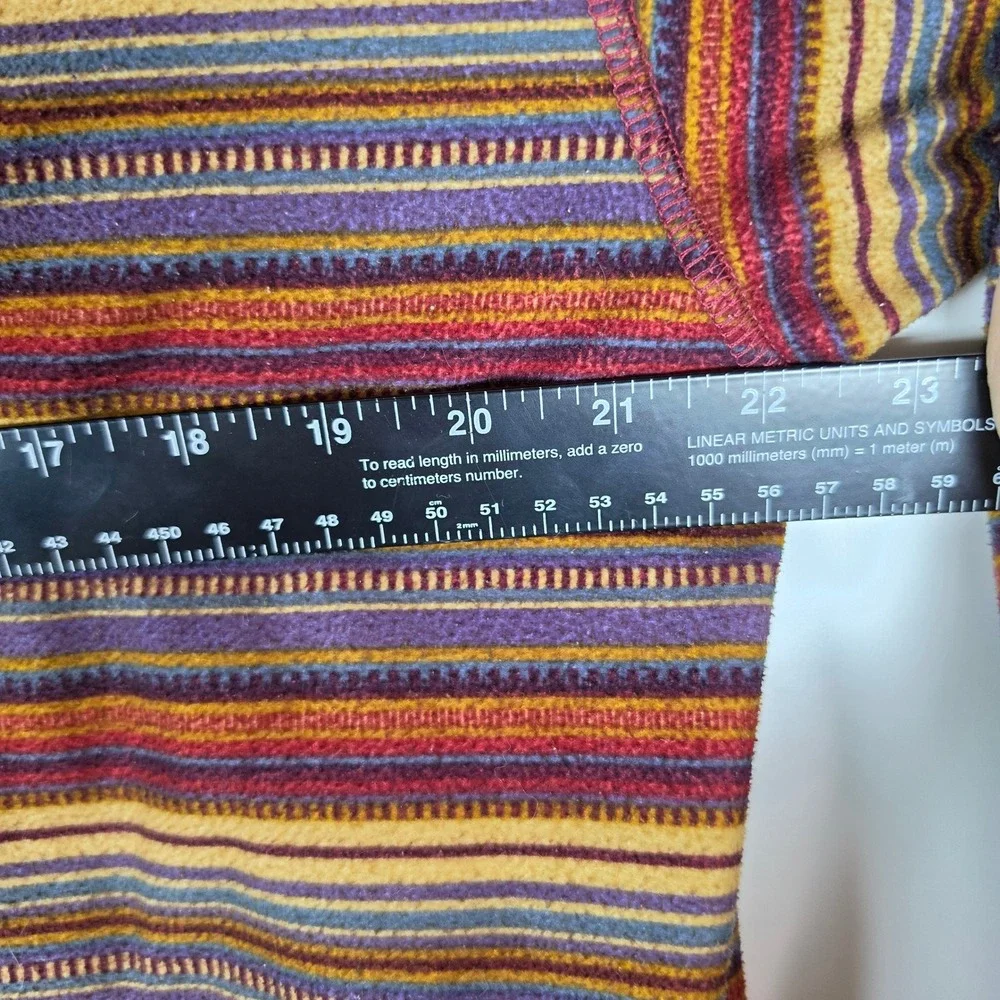 The North Face Vintage Fleece Henley Pullover‎ Striped Mens Medium Made in USA